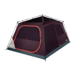 Coleman Skylodge™ 10-Person Instant Camping Tent, Blackberry -Outdoor camping equipment-Coleman 10P CbnInstntIntrnlScrnRm BB 1 FrontAngleRight FlyOff WindowsUp
