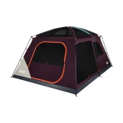 Coleman Skylodge™ 12-Person Camping Tent, Blackberry -Outdoor camping equipment-Coleman 12P CbnCnvntnlIntrnlScrnRm BB 1 FrontAngleRight FlyOff WindowsUp