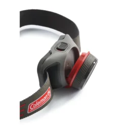 Coleman 300 Lumens LED Headlamp With BatteryGuard™ -Outdoor camping equipment-Coleman 2000032704 coleman batteryguard headlamp 150M grey black red light off side view profile