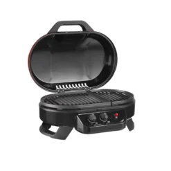 Coleman RoadTrip® 225 Portable Tabletop Propane Grill -Outdoor camping equipment-Coleman 2000033047 225 Table Top Coleman Red Angle Grill Open20copy