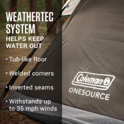 Coleman OneSource™ Rechargeable 6-Person Camping Dome Tent With Airflow System & LED Lighting 16 Coleman OneSource™ Rechargeable 6-Person Camping Dome Tent With Airflow System & LED Lighting -Outdoor camping equipment-Coleman 2000035457 OneSource ATF 6 1 1
