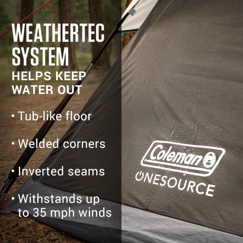 Coleman OneSource™ Rechargeable 6-Person Camping Dome Tent With Airflow System & LED Lighting 8 Coleman OneSource™ Rechargeable 6-Person Camping Dome Tent With Airflow System & LED Lighting - Image 6