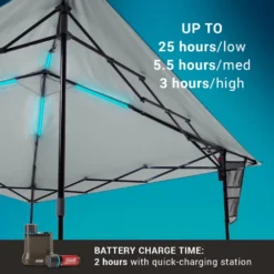 Coleman OneSource™ 10 X 10 Canopy Shelter With LED Lighting & Rechargeable Battery -Outdoor camping equipment-Coleman 2000035460 OneSource ATF 4 1