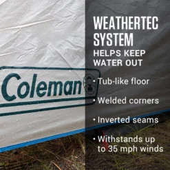 Coleman 4-Person Cabin Tent With Screened Porch, Evergreen -Outdoor camping equipment-Coleman 2000035607 Congaree ATF 3 1 1