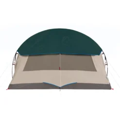 Coleman 4-Person Cabin Tent With Screened Porch, Evergreen -Outdoor camping equipment-Coleman 2000035608 Coleman 2020 US FlyOn StraightOn Back WindowClosed RET