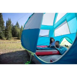 Coleman Kids 50°F Cool-Weather Sleeping Bag, Teal -Outdoor camping equipment-Coleman 2018 Montana 110 Lifestyle