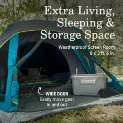 Coleman Skydome™ 4-Person Screen Room Camping Tent With Dark Room™ Technology -Outdoor camping equipment-Coleman 2155782 ATF4