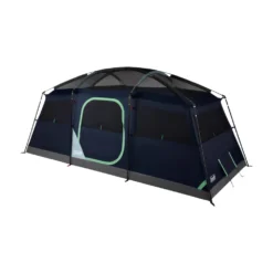 Coleman Sunlodge™ 8-Person Camping Tent, Blue Nights -Outdoor camping equipment-Coleman 8P20CABIN20CONVENTIONAL Blue20Nights 2 Front Angle Fly20Off Windows20Up