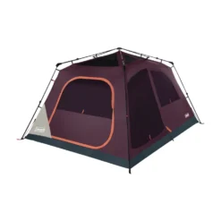 Coleman Skylodge™ 8-Person Instant Camping Tent, Blackberry -Outdoor camping equipment-Coleman 8P CbnInstntIntrnlScrnRm BB 1 FrontAngleRight FlyOff WindowsUp