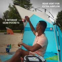 Coleman Skyshade™ Small Compact Beach Shade, Caribbean Sea -Outdoor camping equipment-Coleman Coleman 2000037508 Skyshade CaribbeanSea ATF6