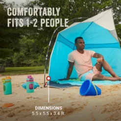 Coleman Skyshade™ Small Compact Beach Shade, Caribbean Sea -Outdoor camping equipment-Coleman Coleman 2000037508 Skyshade CaribbeanSea ATF7