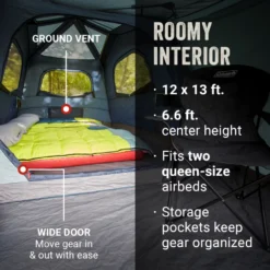 Coleman Skylodge™ 10-Person Instant Camping Tent With Screen Room, Blue Nights -Outdoor camping equipment-Coleman Coleman 2000037545 Skylodge Instant ScreenRoom 10P ATF5