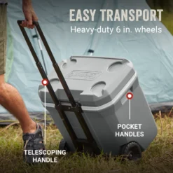 Coleman 316 Series™ 65-Quart Wheeled Cooler -Outdoor camping equipment-Coleman Coleman 316 Series 65QT Rock ATF3