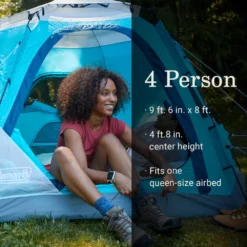 Coleman® Camp Burst™ 4-Person Camping Tent -Outdoor camping equipment-Coleman Coleman CampBurstTents 4P ScubaBlue ATF6