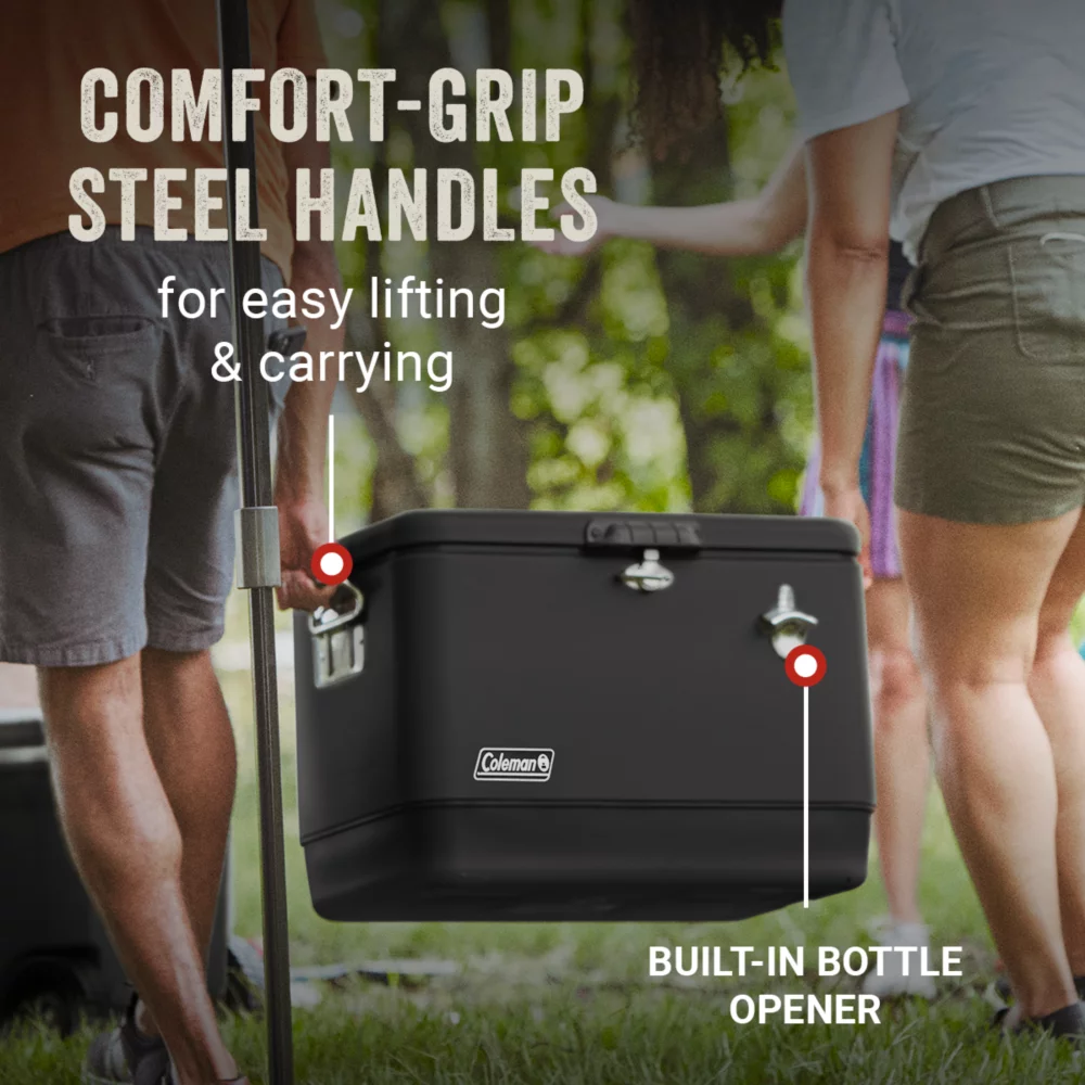 Coleman Reunion™ 54-Quart Steel Belted® Matte Cooler, Midnight 5 Coleman Reunion™ 54-Quart Steel Belted® Matte Cooler, Midnight - Image 3