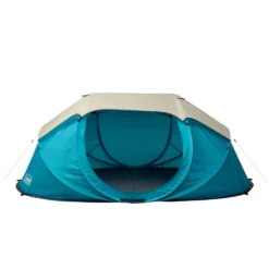 Coleman 4-Person Camp Burst™ Pop-Up Tent 12 Coleman 4-Person Camp Burst™ Pop-Up Tent -Outdoor camping equipment-Coleman PopUpTent 4P ScubaBlue StraightOn Fly On 0003 v2
